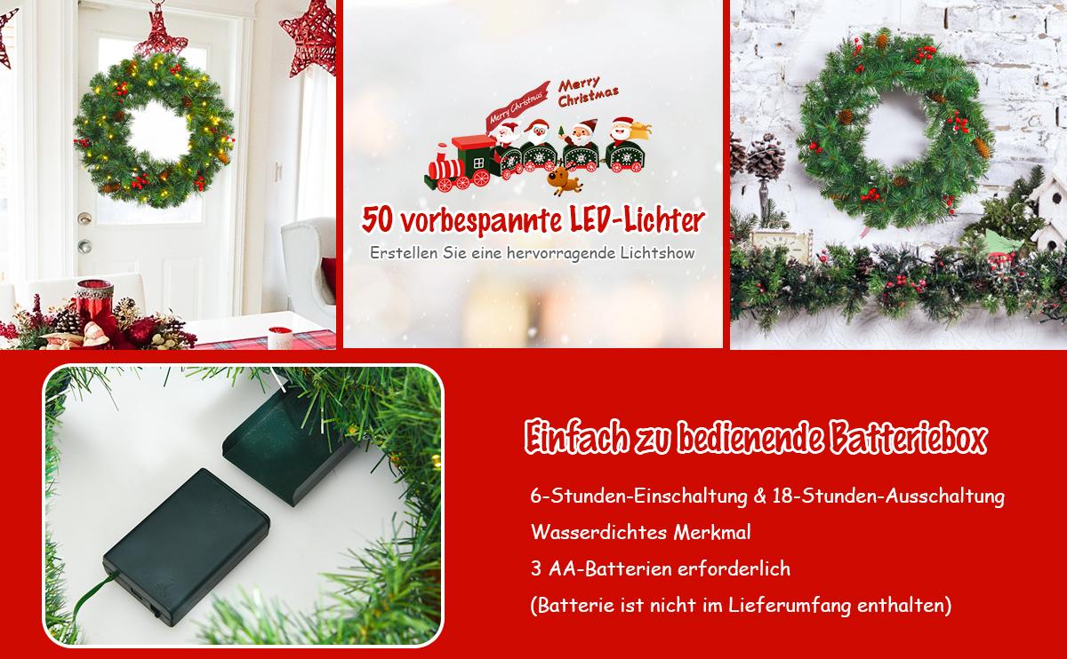 konstgjord julkrans LED