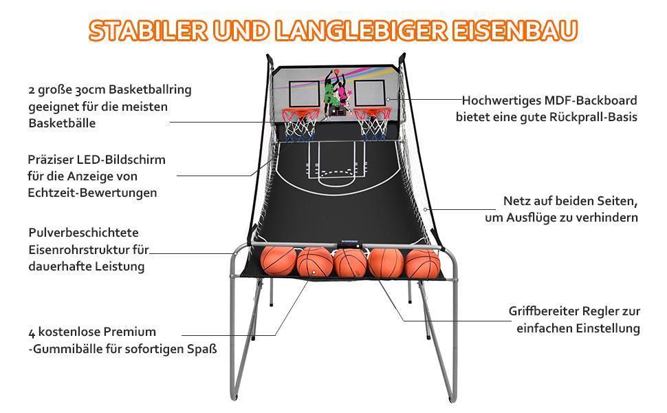 Basketballmaskin med 2 korgar