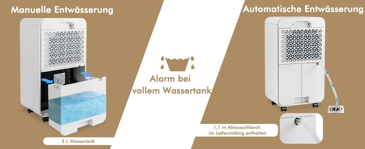 bärbar avfuktare med avloppsslang