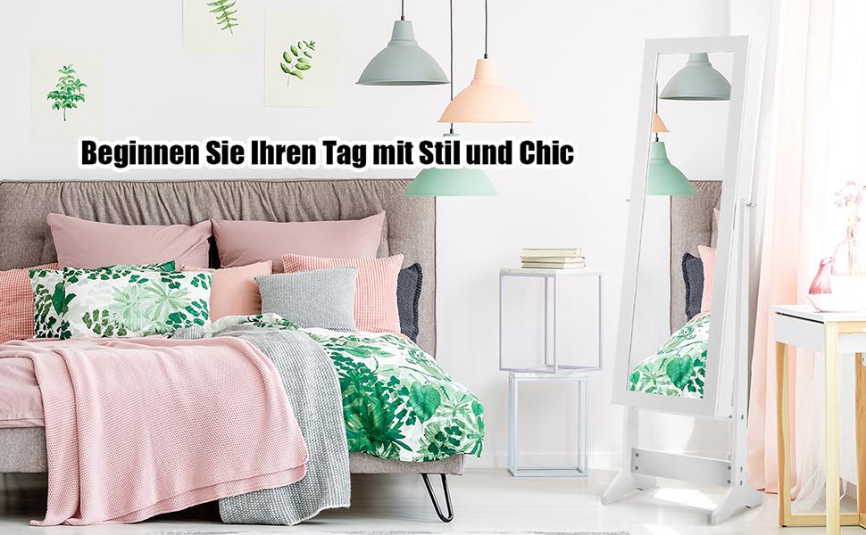 smyckesskåp med helfigursspegel